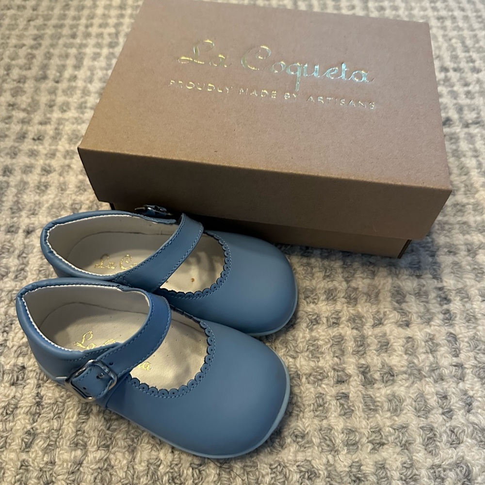 Blue La Coqueta Mary Janes size 5.5 US / 21 EU